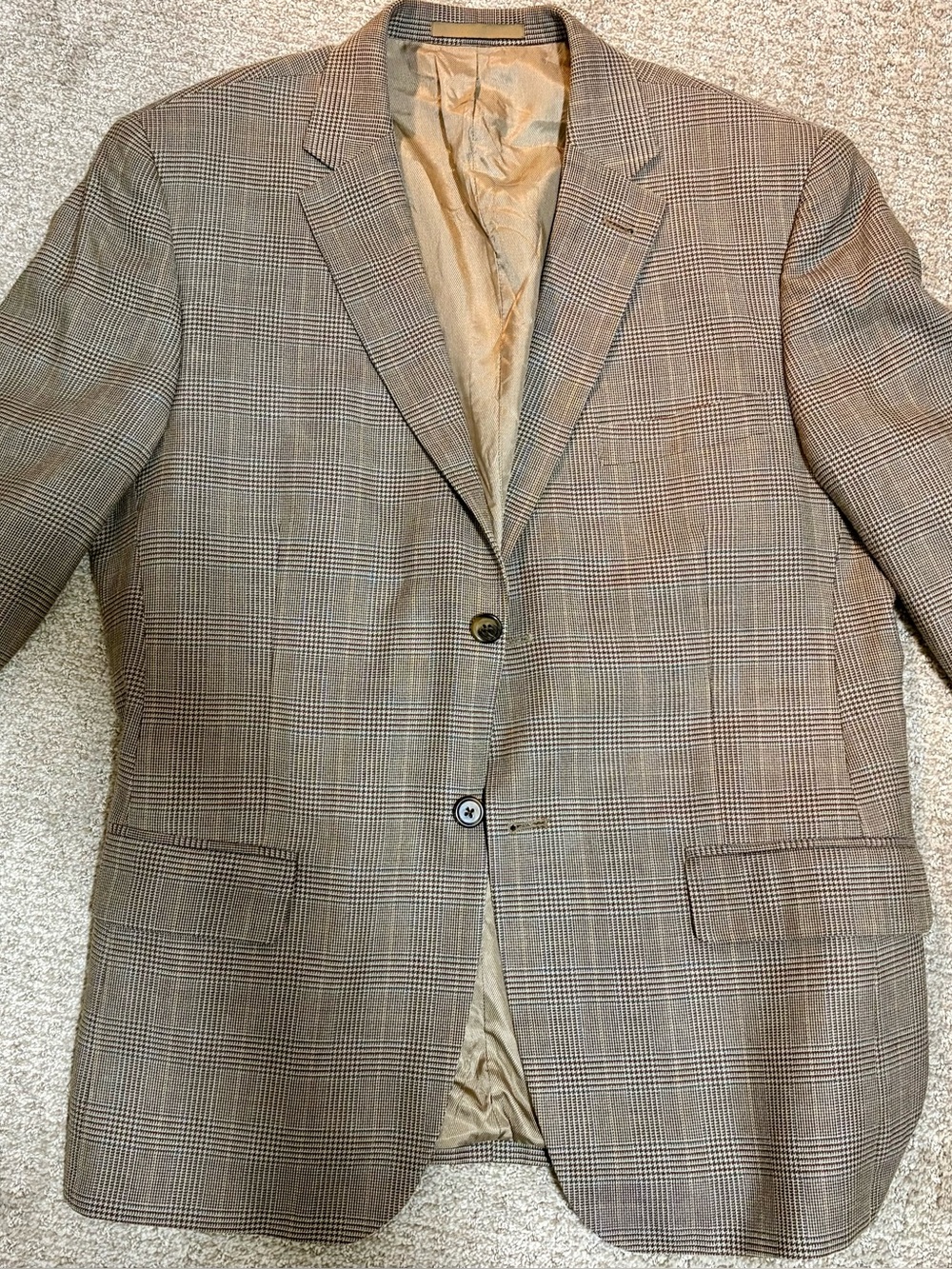 Claiborne x Moores Men’s Silk-Wool Plaid Sport Coat / Blazer (40S)